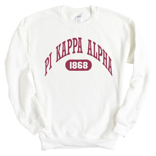 Pi Kappa Alpha Sweatshirt - PIKE Large Athletic Crewneck Sweatshirt - Kite and Crest