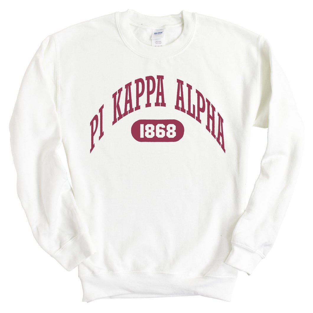 Pi Kappa Alpha Sweatshirt - PIKE Large Athletic Crewneck Sweatshirt - Kite and Crest