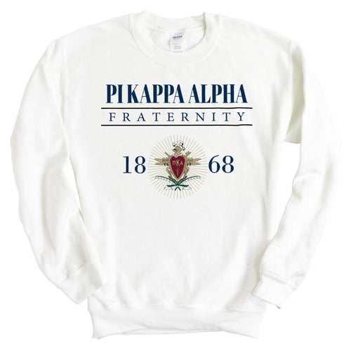 Pi Kappa Alpha Sweatshirt - PIKE Large Crest Crewneck Sweatshirt - Kite and Crest