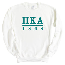 Load image into Gallery viewer, Pi Kappa Alpha Sweatshirt - PIKE Lettered Basic Crewneck Sweatshirt - Kite and Crest
