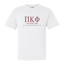Load image into Gallery viewer, Pi Kappa Phi Comfort Colors T-Shirt - Pi Kapp Basic Lined Shirt - Kite and Crest
