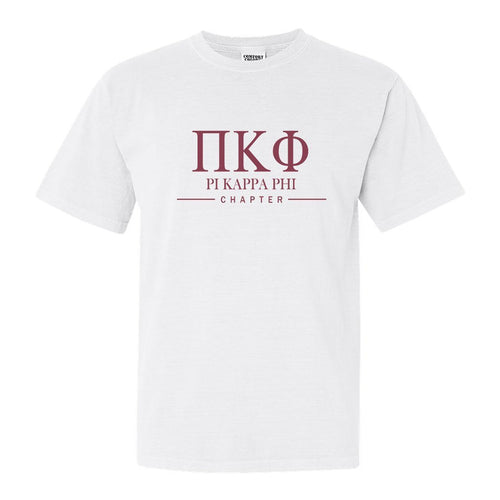 Pi Kappa Phi Comfort Colors T-Shirt - Pi Kapp Basic Lined Shirt - Kite and Crest