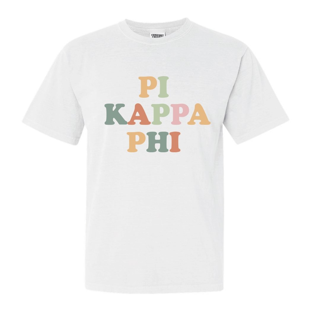 Pi Kappa Phi Comfort Colors T-Shirt - Pi Kapp Bright and Colorful Shirt - Kite and Crest