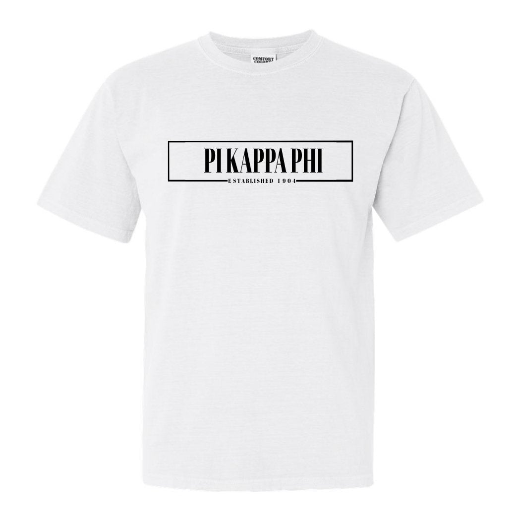 Pi Kappa Phi Comfort Colors T-Shirt - Pi Kapp Fraternal Block Shirt - Kite and Crest