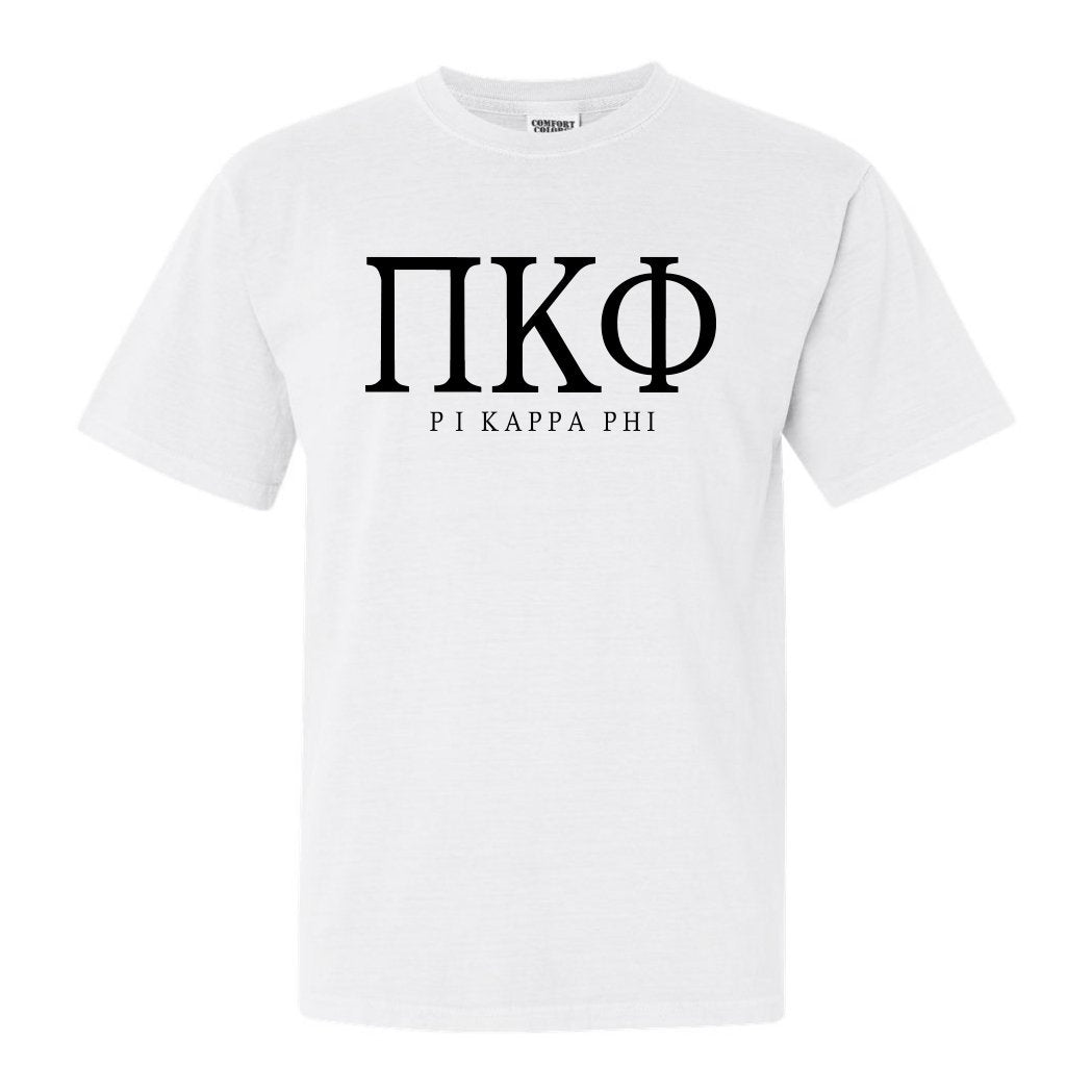 Pi Kappa Phi Comfort Colors T-Shirt - Pi Kapp Fraternal Block Shirt - Kite and Crest