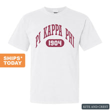Load image into Gallery viewer, Pi Kappa Phi Comfort Colors T-Shirt - Pi Kapp Large Athletic Shirt - Kite and Crest
