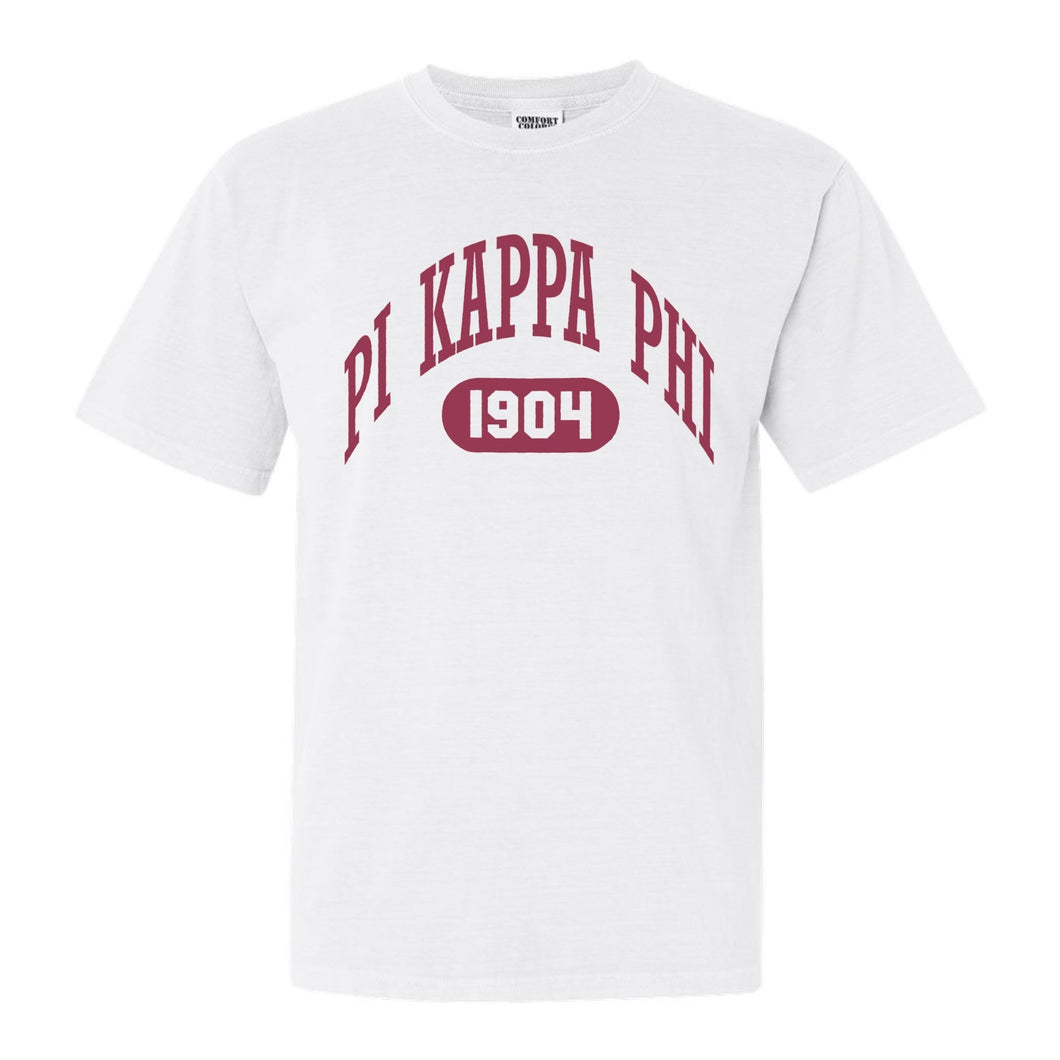 Pi Kappa Phi Comfort Colors T-Shirt - Pi Kapp Large Athletic Shirt - Kite and Crest