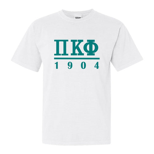 Pi Kappa Phi Comfort Colors T-Shirt - Pi Kapp Lettered Basic Shirt - Kite and Crest