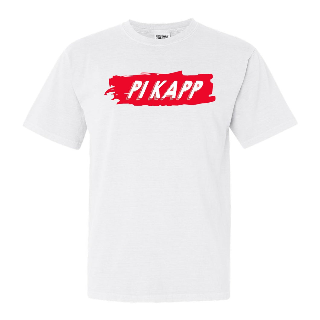 Pi Kappa Phi Comfort Colors T-Shirt - Pi Kapp Red Slash Shirt - Kite and Crest