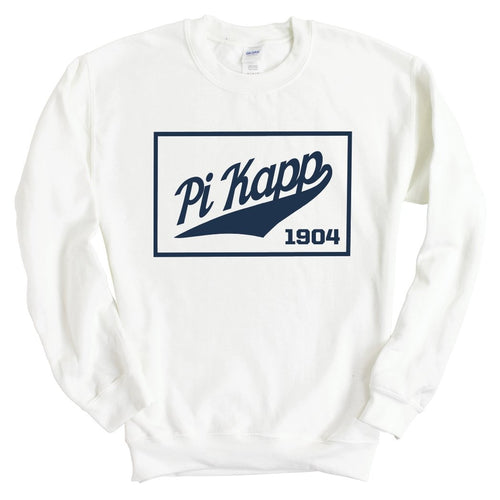 Pi Kappa Phi Sweatshirt - Pi Kapp Baseball Boxed Crewneck Sweatshirt - Kite and Crest