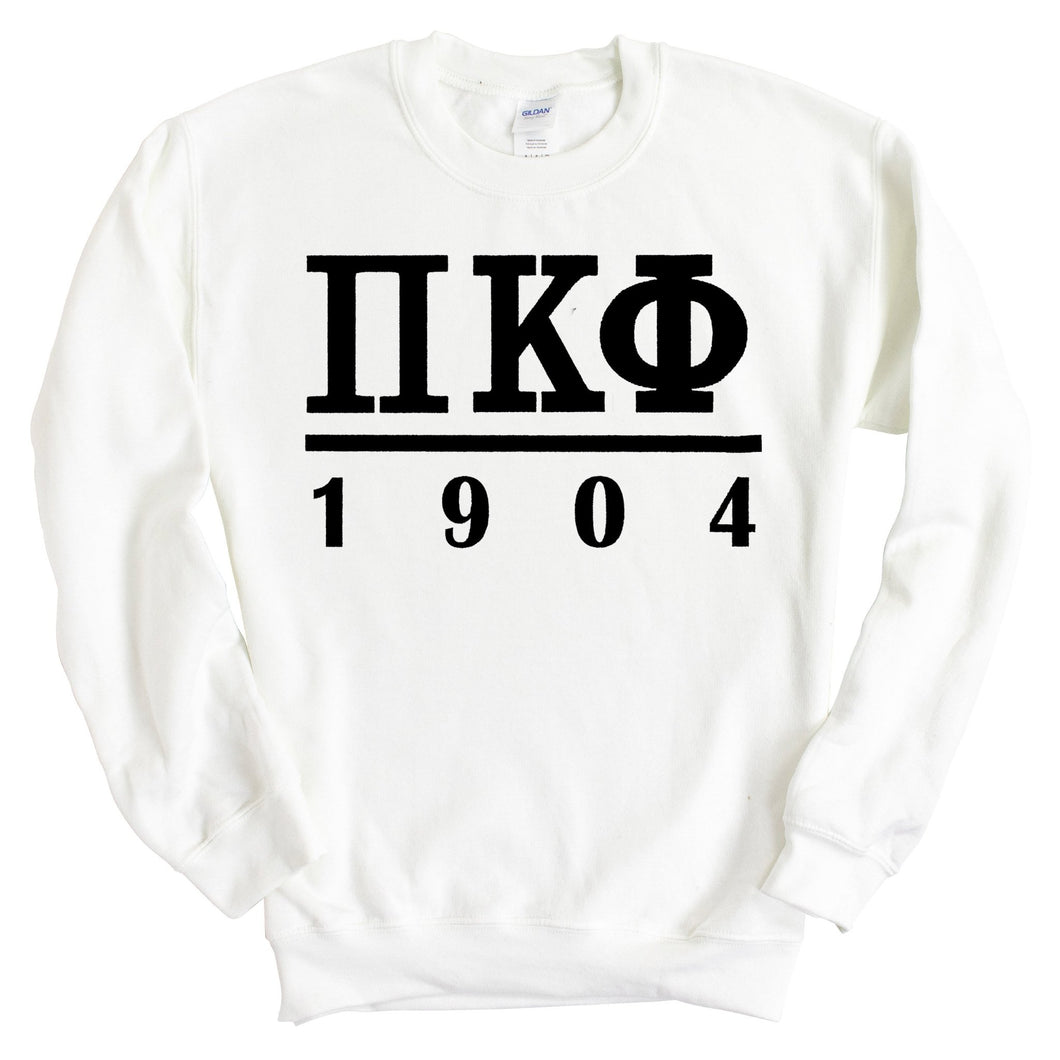 Pi Kappa Phi Sweatshirt - Pi Kapp Black Letters Crewneck Sweatshirt - Kite and Crest