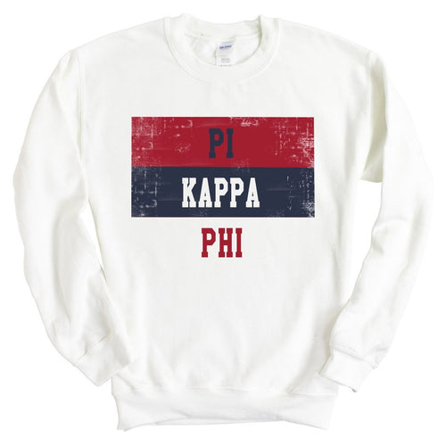 Pi Kappa Phi Sweatshirt - Pi Kapp Colorful Stripe Crewneck Sweatshirt - Kite and Crest