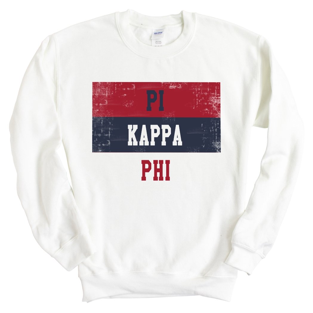 Pi Kappa Phi Sweatshirt - Pi Kapp Colorful Stripe Crewneck Sweatshirt - Kite and Crest