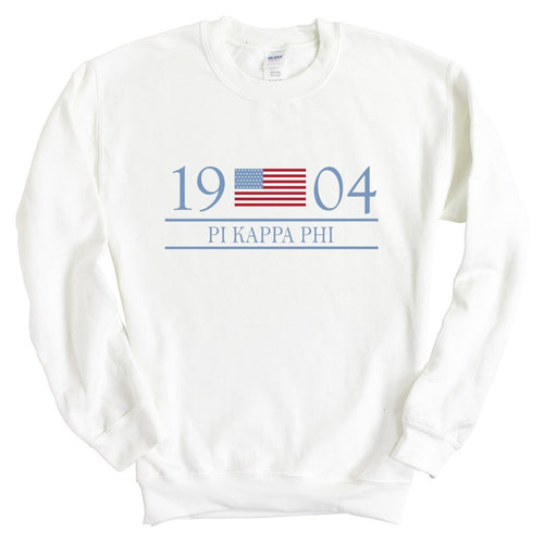 Pi Kappa Phi Sweatshirt - Pi Kapp Flag Year Crewneck Sweatshirt - Kite and Crest