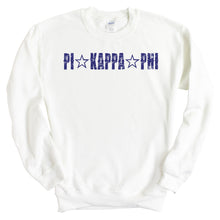 Load image into Gallery viewer, Pi Kappa Phi Sweatshirt - Pi Kapp Fraternal Star Crewneck Sweatshirt - Kite and Crest
