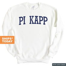 Load image into Gallery viewer, Pi Kappa Phi Sweatshirt - Pi Kapp Intrinsic Lettered Crewneck Sweatshirt - Kite and Crest
