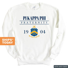 Load image into Gallery viewer, Pi Kappa Phi Sweatshirt - Pi Kapp Large Crest Crewneck Sweatshirt - Kite and Crest
