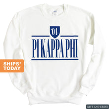 Load image into Gallery viewer, Pi Kappa Phi Sweatshirt - Pi Kapp Shield Crewneck Sweatshirt - Kite and Crest
