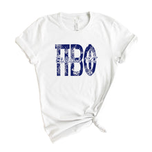 Load image into Gallery viewer, Pi Phi Pi Beta Phi Blue Floral Sorority T-Shirt Tee - Kite and Crest
