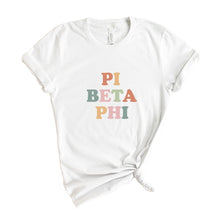 Load image into Gallery viewer, Pi Phi Pi Beta Phi Bright and Colorful Sorority T-Shirt Tee - Kite and Crest
