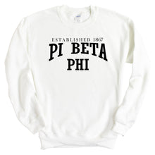 Load image into Gallery viewer, Pi Phi Pi Beta Phi Established Sorority Crewneck Sweatshirt - Kite and Crest
