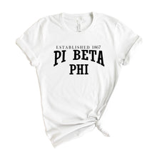 Load image into Gallery viewer, Pi Phi Pi Beta Phi Established Sorority T-Shirt Shirt Tee - Kite and Crest
