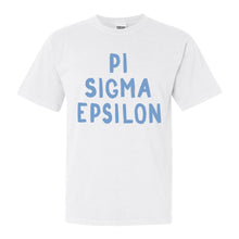 Load image into Gallery viewer, Pi Sigma Epsilon Blue Cotton Candy Comfort Colors T-Shirt - Kite and Crest
