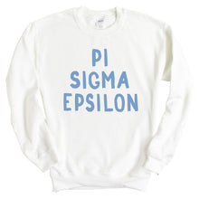 Load image into Gallery viewer, Pi Sigma Epsilon Blue Cotton Candy Sweatshirt - Fraternity Crewneck Sweatshirt - Kite and Crest
