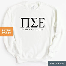 Load image into Gallery viewer, Pi Sigma Epsilon Classic Sweatshirt - Fraternity Crewneck Sweatshirt - Kite and Crest
