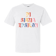 Load image into Gallery viewer, Pi Sigma Epsilon Colorful 3D Comfort Colors T-Shirt - Kite and Crest

