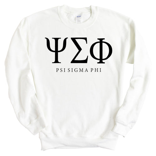 Psi Sigma Phi Block Letter Sweatshirt - Fraternity Crewneck Sweatshirt - Kite and Crest