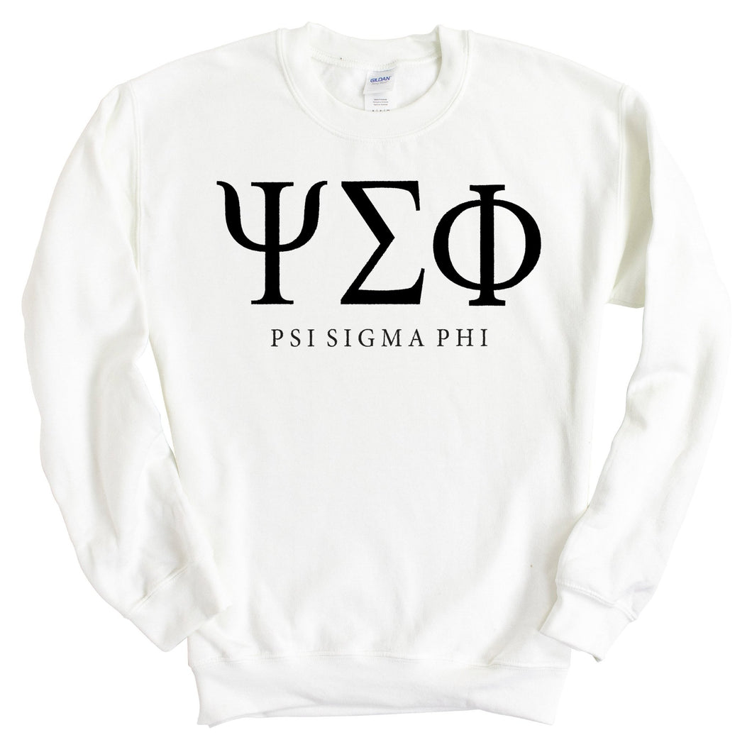 Psi Sigma Phi Block Letter Sweatshirt - Fraternity Crewneck Sweatshirt - Kite and Crest