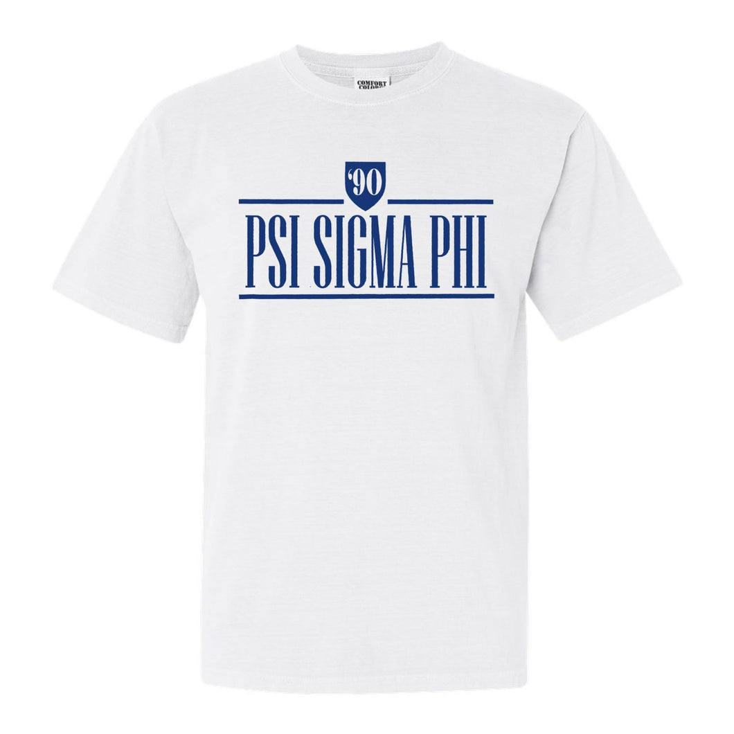 Psi Sigma Phi Shield Comfort Colors T-Shirt - Fraternity Tee - Kite and Crest