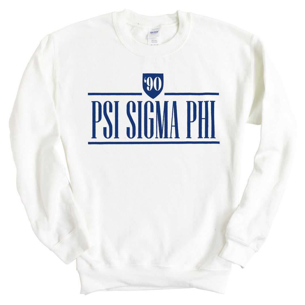 Psi Sigma Phi Shield Sweatshirt - Fraternity Crewneck Sweatshirt - Kite and Crest