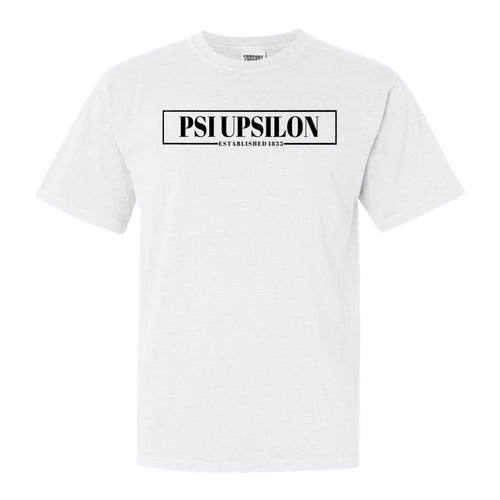 Psi Upsilon Fraternal Block Comfort Colors T-Shirt - Fraternity Tee - Kite and Crest