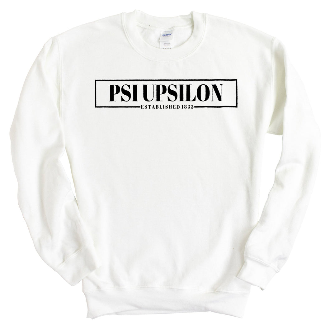 Psi Upsilon Fraternal Block Sweatshirt - Fraternity Crewneck Sweatshirt - Kite and Crest