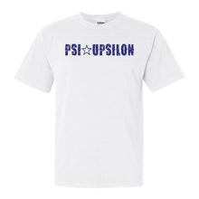 Load image into Gallery viewer, Psi Upsilon Fraternal Star Comfort Colors T-Shirt - Fraternity Tee - Kite and Crest
