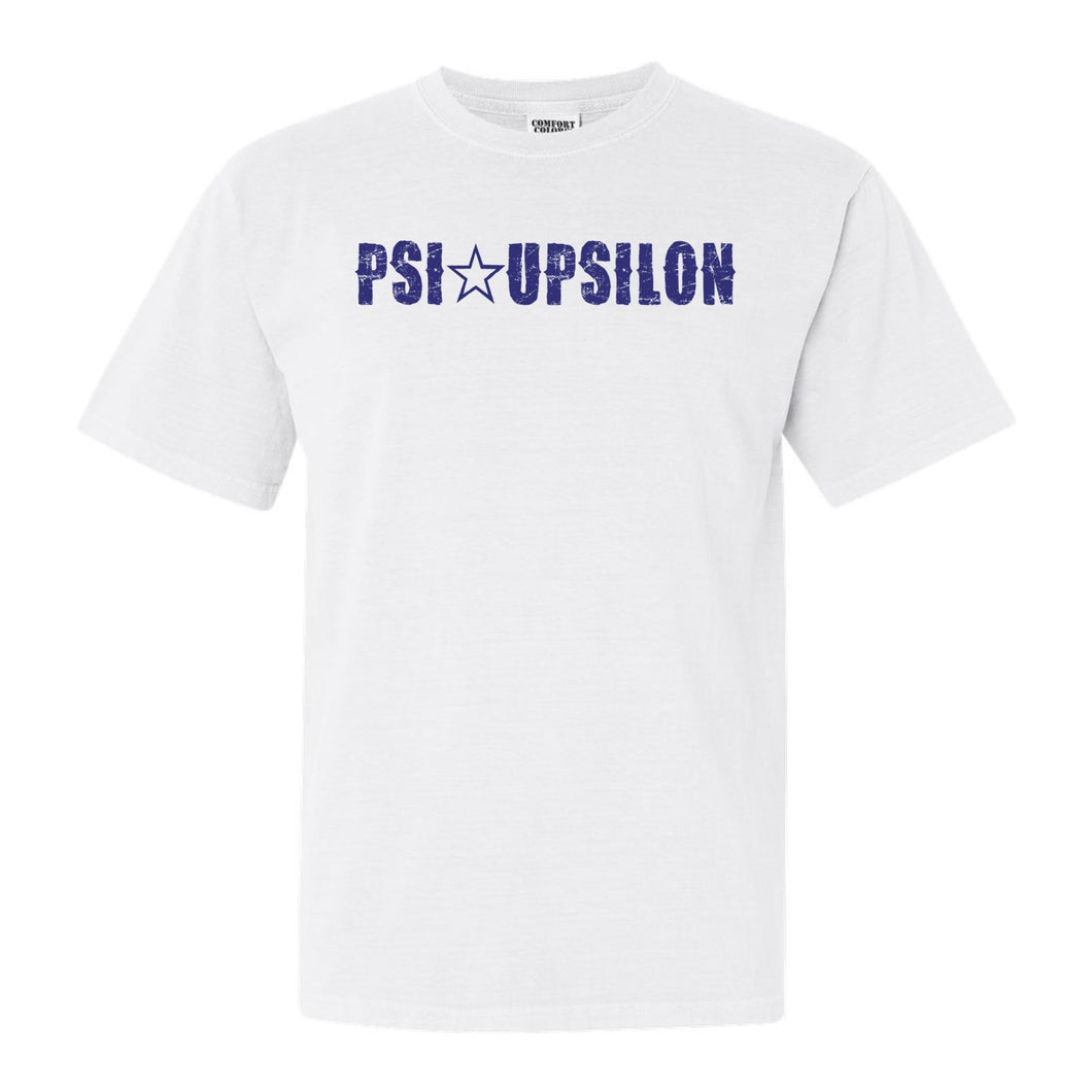 Psi Upsilon Fraternal Star Comfort Colors T-Shirt - Fraternity Tee - Kite and Crest