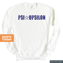 Load image into Gallery viewer, Psi Upsilon Fraternal Star Sweatshirt - Fraternity Crewneck Sweatshirt - Kite and Crest
