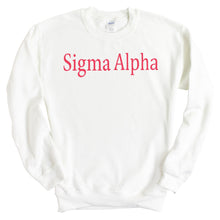 Load image into Gallery viewer, Sigma Alpha Basic Written Crewneck Sweatshirt - Kite and Crest
