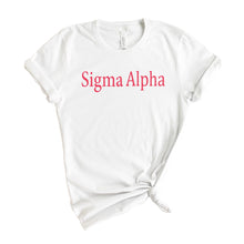 Load image into Gallery viewer, Sigma Alpha Basic Written T-shirt - Kite and Crest
