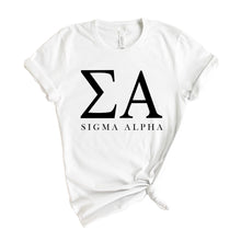 Load image into Gallery viewer, Sigma Alpha Block Letter T-shirt - Kite and Crest
