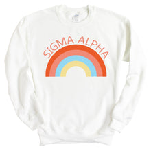 Load image into Gallery viewer, Sigma Alpha Colorful Rainbow Crewneck Sweatshirt - Kite and Crest
