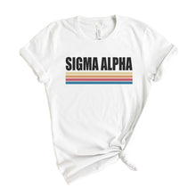 Load image into Gallery viewer, Sigma Alpha Colorful Stripes T-shirt - Kite and Crest
