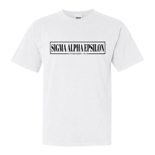 Sigma Alpha Epsilon Comfort Colors T-Shirt - SAE Fraternal Block Shirt - Kite and Crest