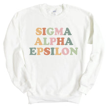 Load image into Gallery viewer, Sigma Alpha Epsilon Sweatshirt - SAE Bright and Colorful Crewneck Sweatshirt - Kite and Crest
