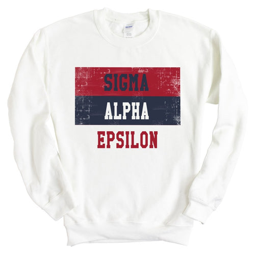 Sigma Alpha Epsilon Sweatshirt - SAE Colorful Stripe Crewneck Sweatshirt - Kite and Crest