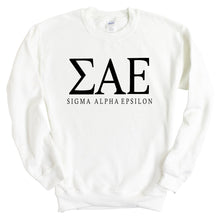 Load image into Gallery viewer, Sigma Alpha Epsilon Sweatshirt - SAE Fraternal Block Crewneck Sweatshirt - Kite and Crest
