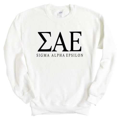 Sigma Alpha Epsilon Sweatshirt - SAE Fraternal Block Crewneck Sweatshirt - Kite and Crest