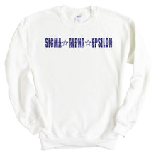 Load image into Gallery viewer, Sigma Alpha Epsilon Sweatshirt - SAE Fraternal Star Crewneck Sweatshirt - Kite and Crest
